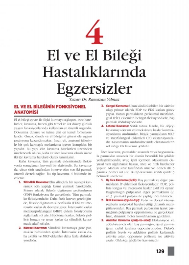 Bölüm 4: El ve El Bileği Hastalıklarında Egzersizler